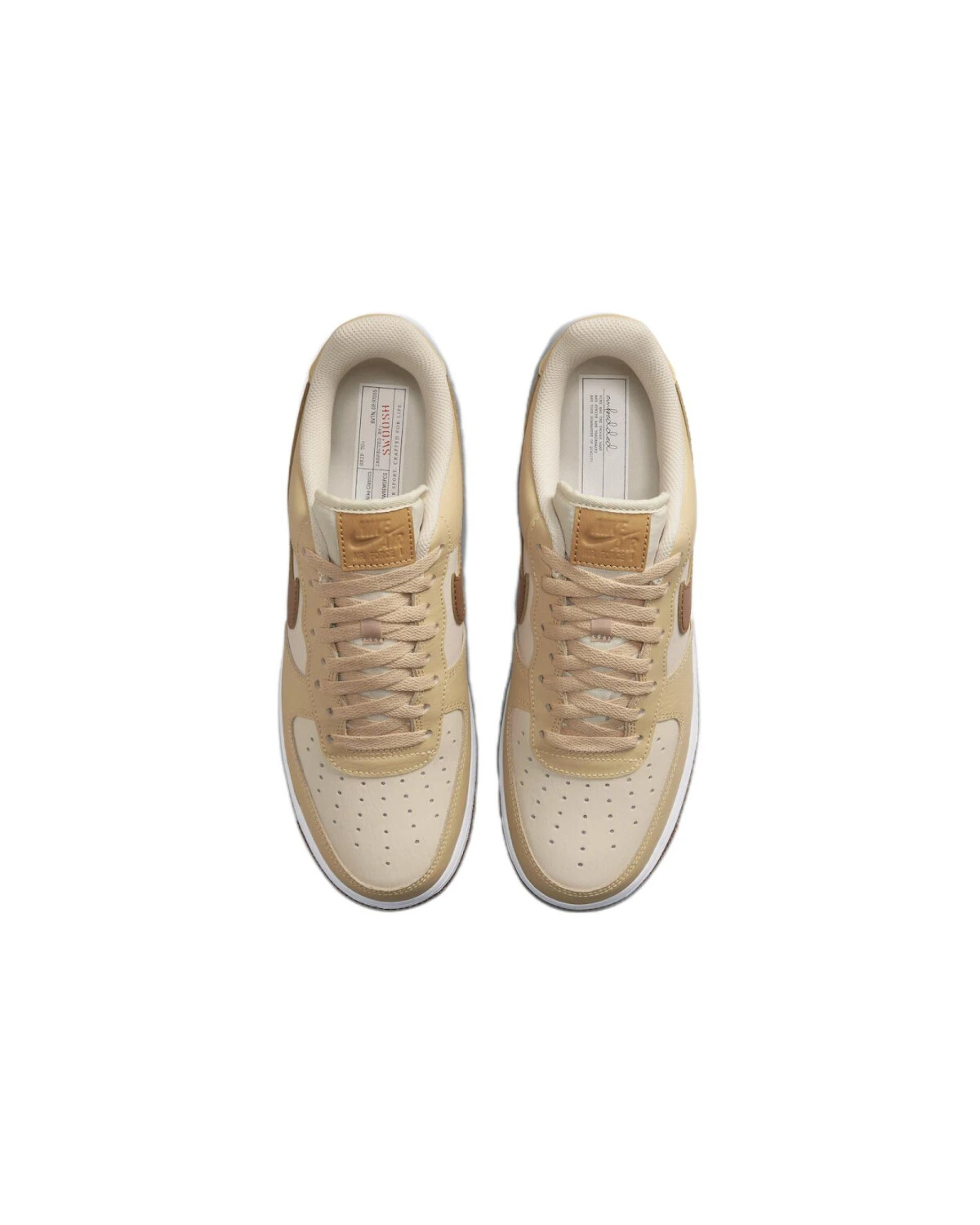 Nike Air Force 1 унисекс кроссовки коричневые с белой подошвой картинка