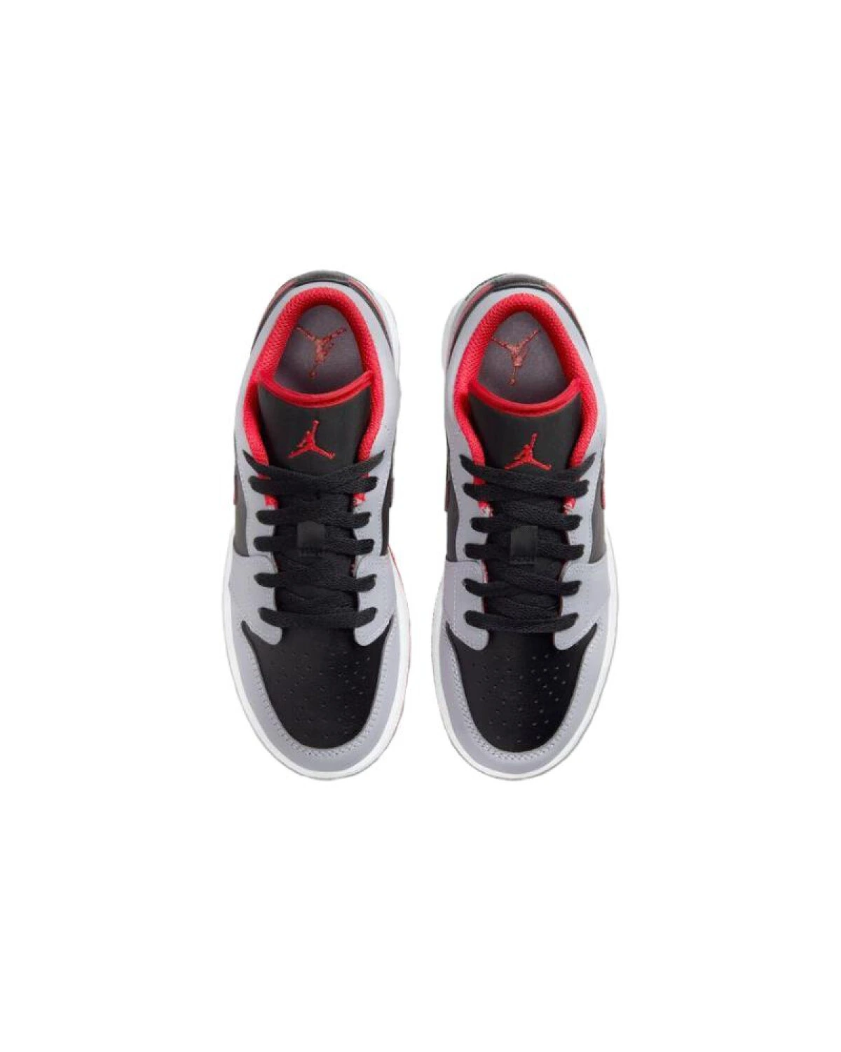 Jordan Air Jordan 1 детские кроссовки кожаные серо-чёрно-красные картинка