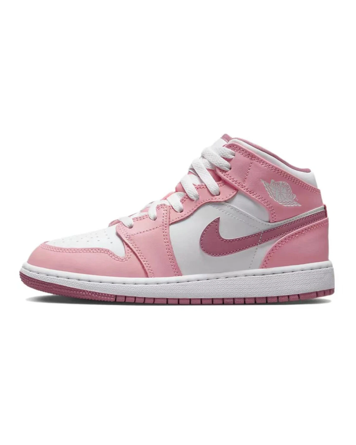 Jordan Air Jordan 1 женские кроссовки розово-белые с амортизацией и противоскользящей подошвой картинка