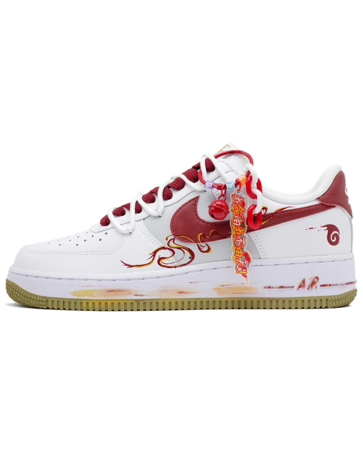 Nike Air Force 1 унисекс кроссовки мягкие стильные белые с красным картинка
