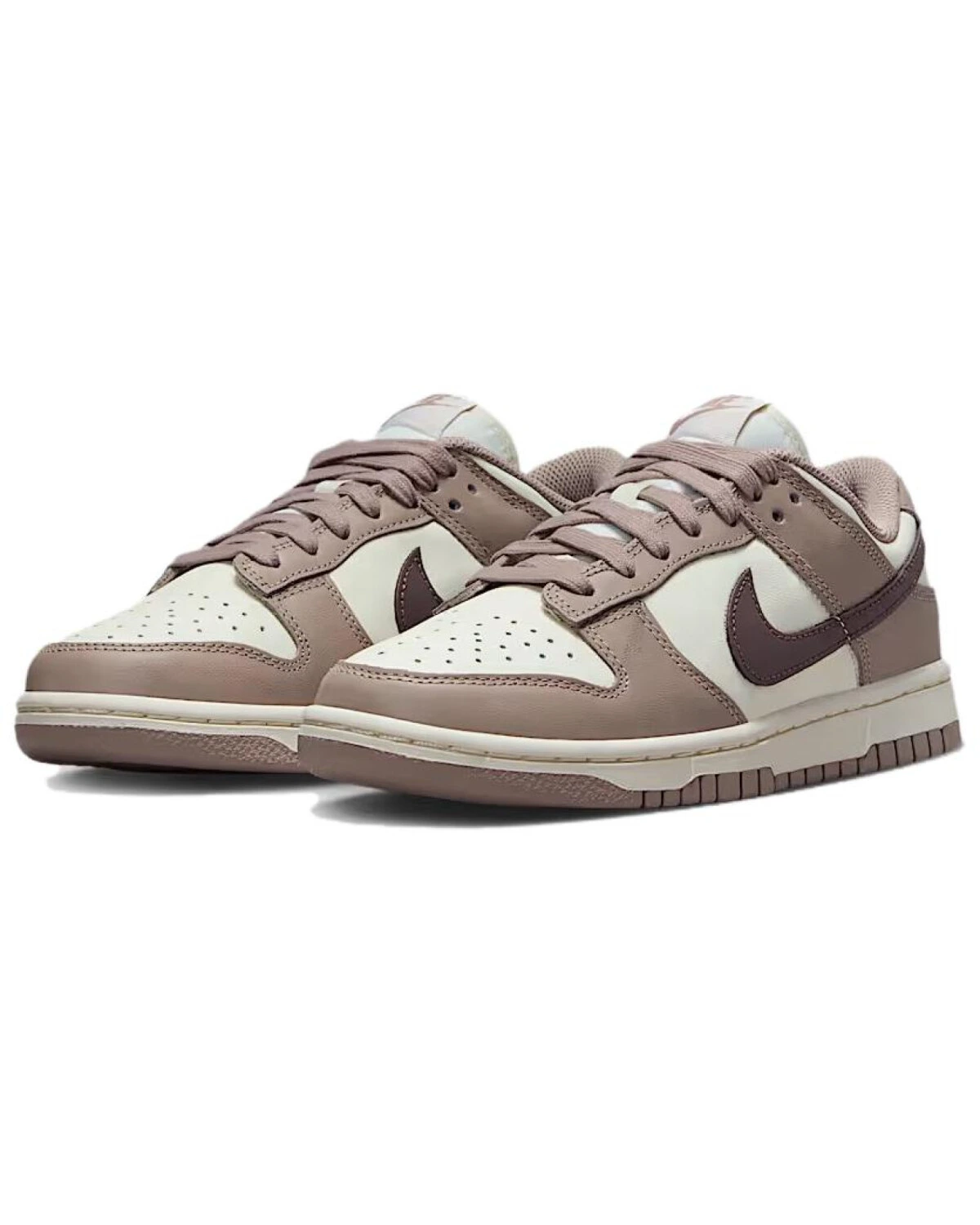 Nike Dunk женские кроссовки бежево-коричневые кожаные картинка
