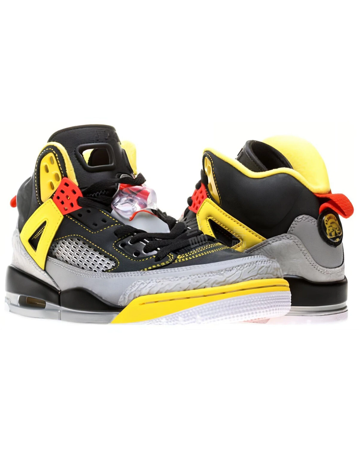 Jordan Spizike 3M мужские высокие баскетбольные кроссовки черные с желтым и амортизацией картинка
