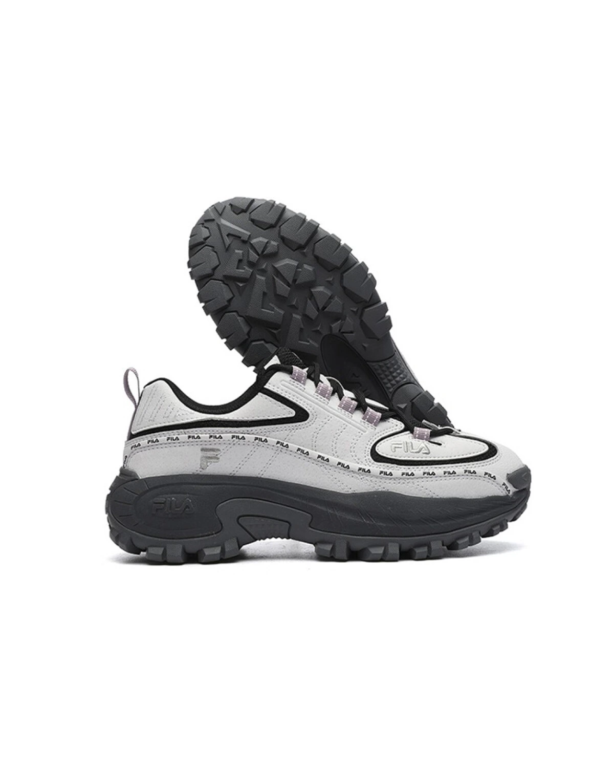 FILA Fashion Sneakers женские кроссовки серо-черные с толстой подошвой картинка