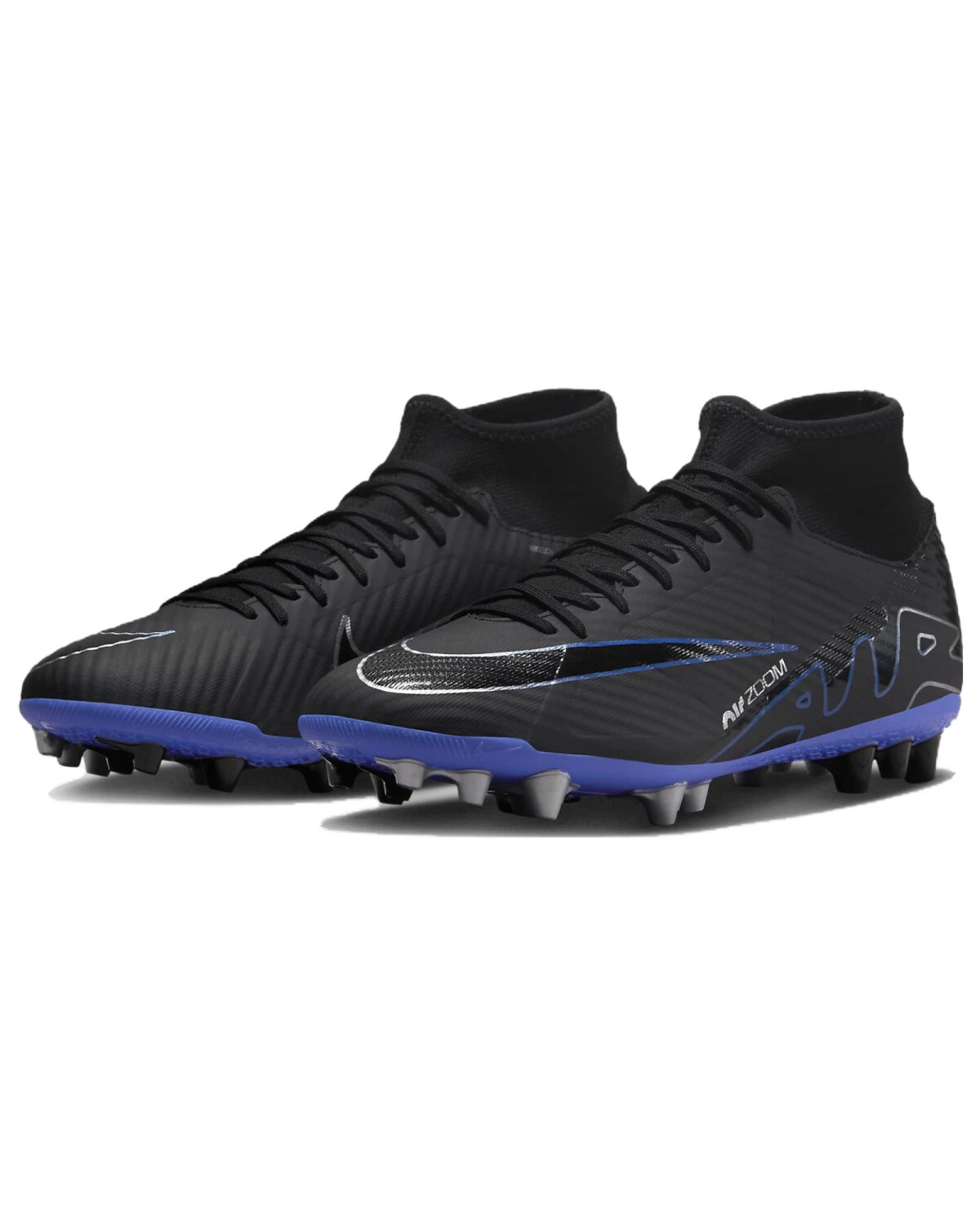 Nike Mercurial Superfly 9 унисекс футбольные бутсы чёрно-синие картинка