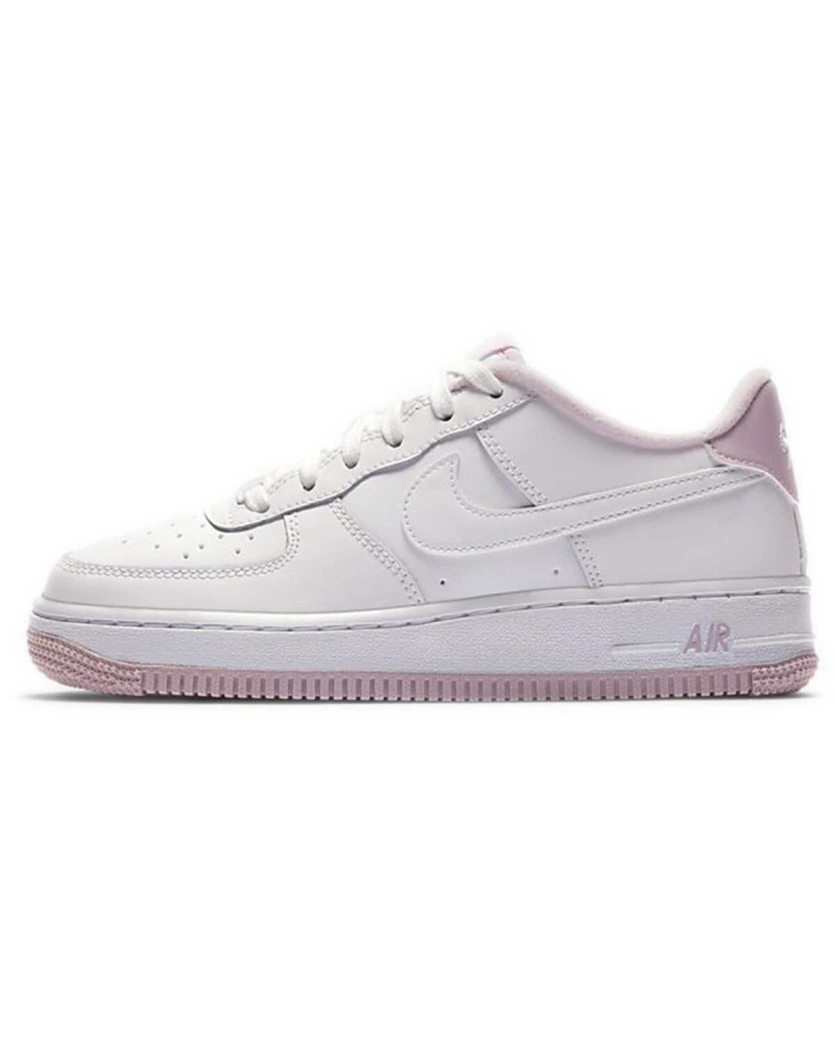 Nike Air Force 1 детские кеды кожаные бело-розовые картинка