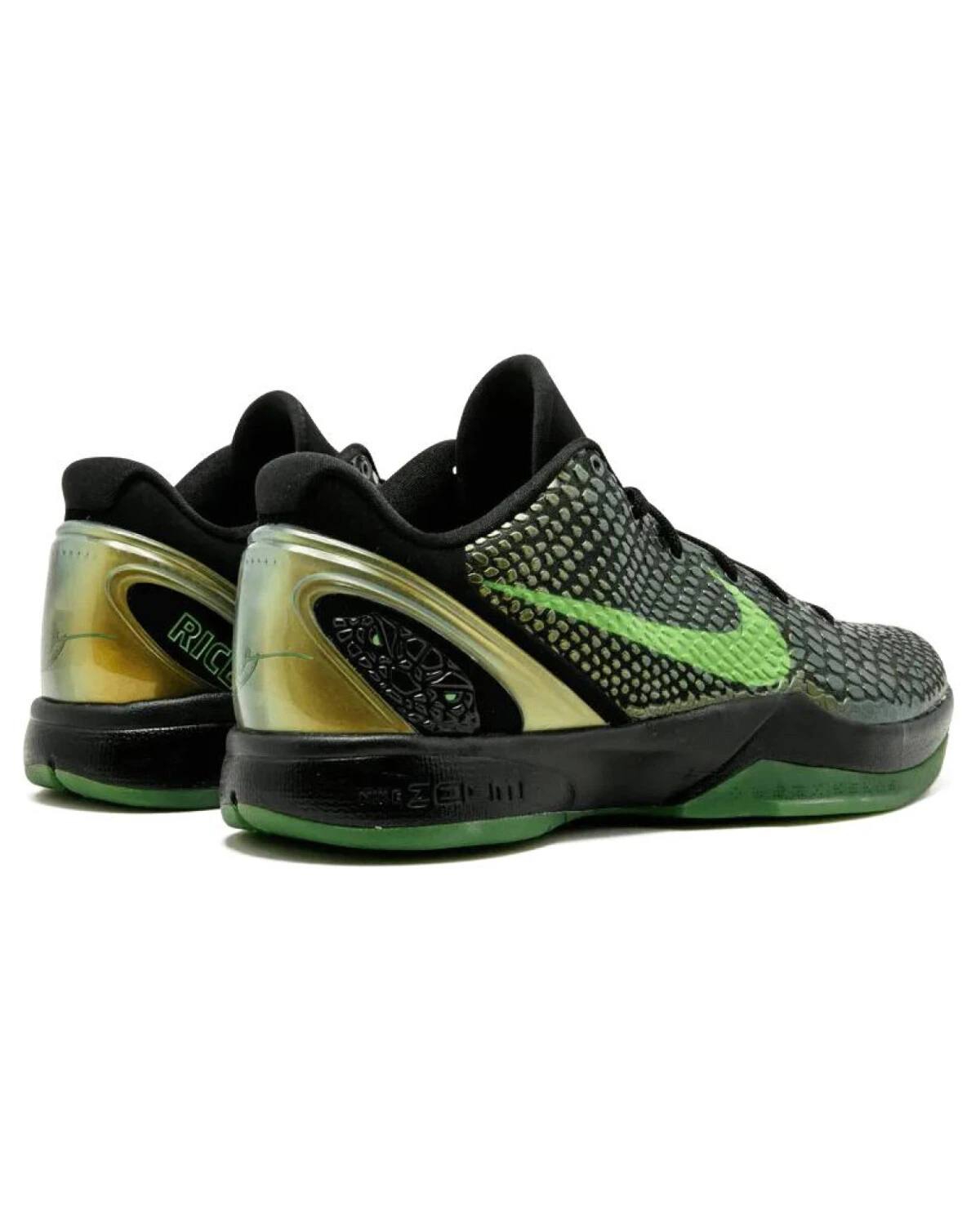 Nike Zoom Kobe 6 мужские баскетбольные кроссовки противоскользящие легкие черно-золото-зеленые картинка