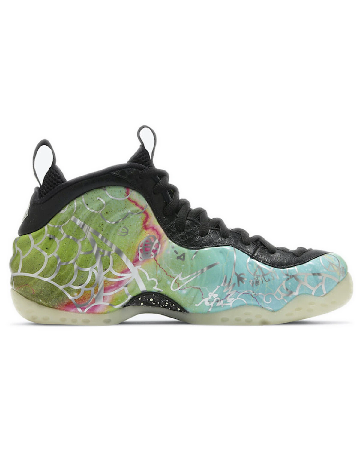 Nike Foamposite One унисекс кроссовки высокие черные с амортизацией и антискользящей подошвой картинка