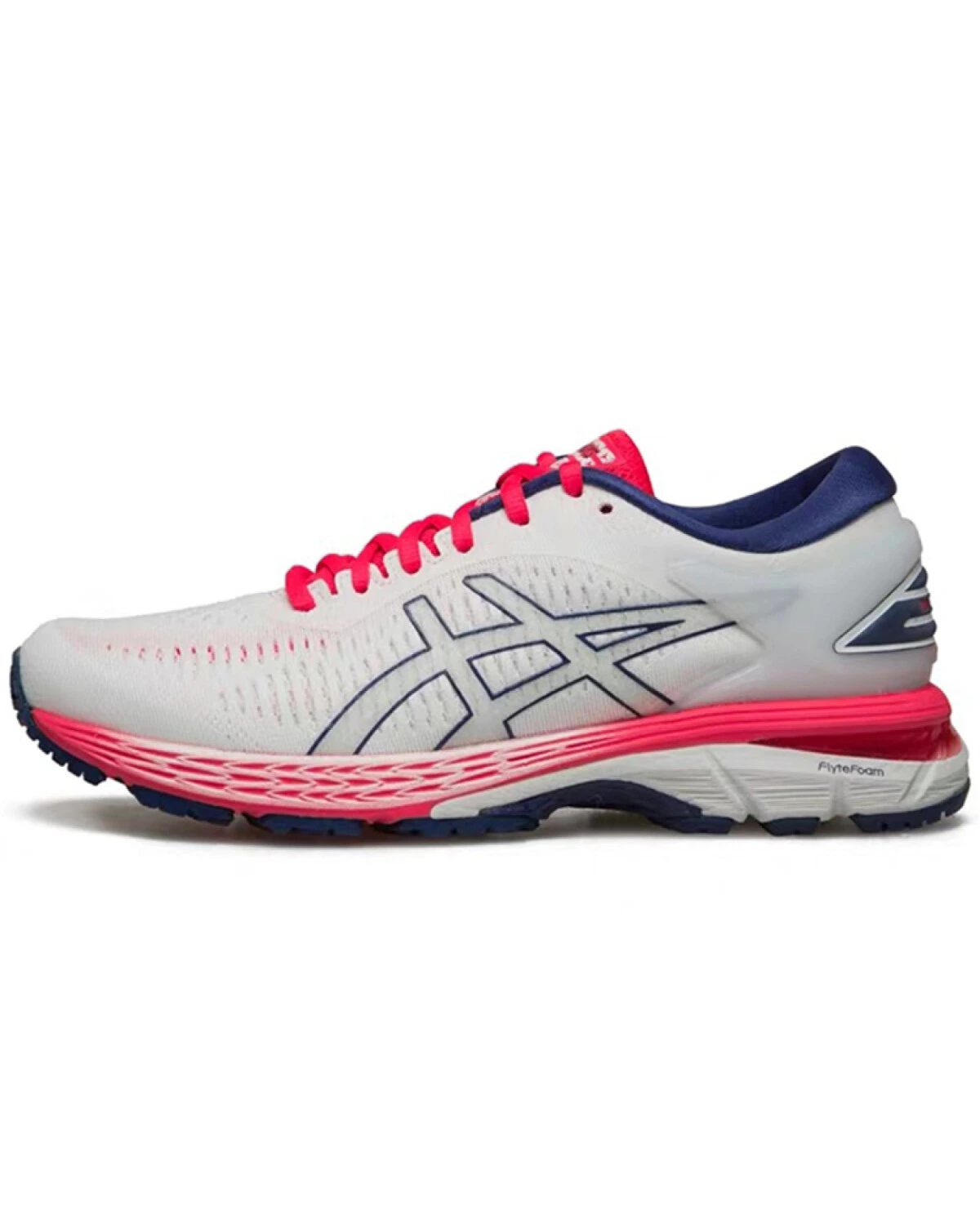 Asics Gel-Kayano 25 женские кроссовки для бега бело-красные картинка