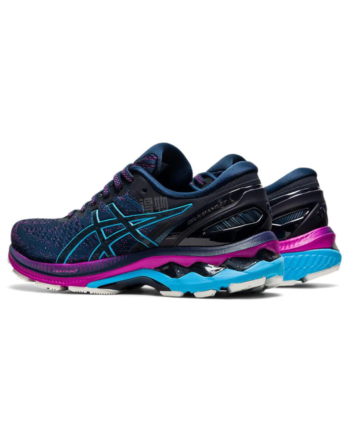 Asics Gel-Kayano 27 женские беговые кроссовки сетчатые сине-чёрные картинка