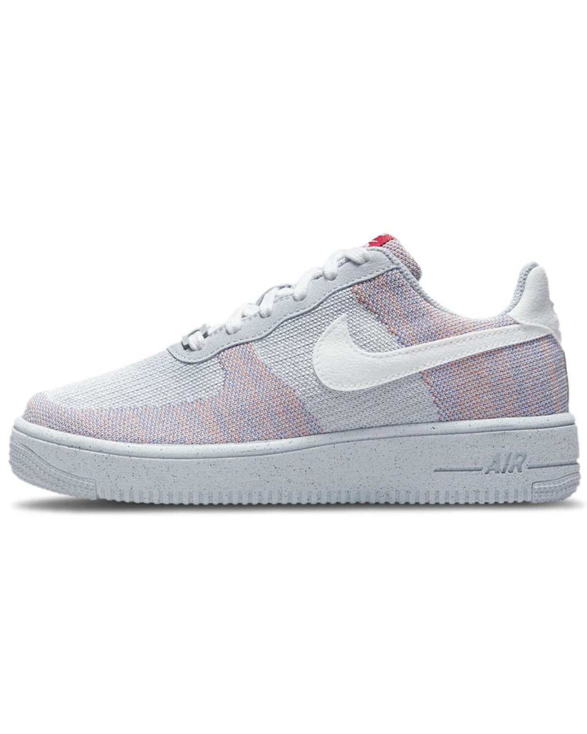 Nike Air Force 1 crater flyknit мужские кроссовки сетчатые серо-белые картинка