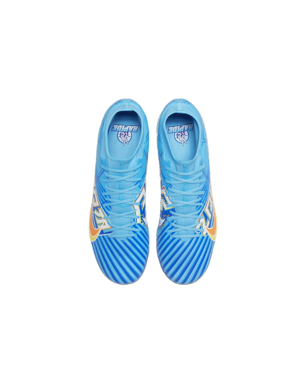 Nike Zoom Superfly 9 футбольные бутсы высокие синие с желтым картинка