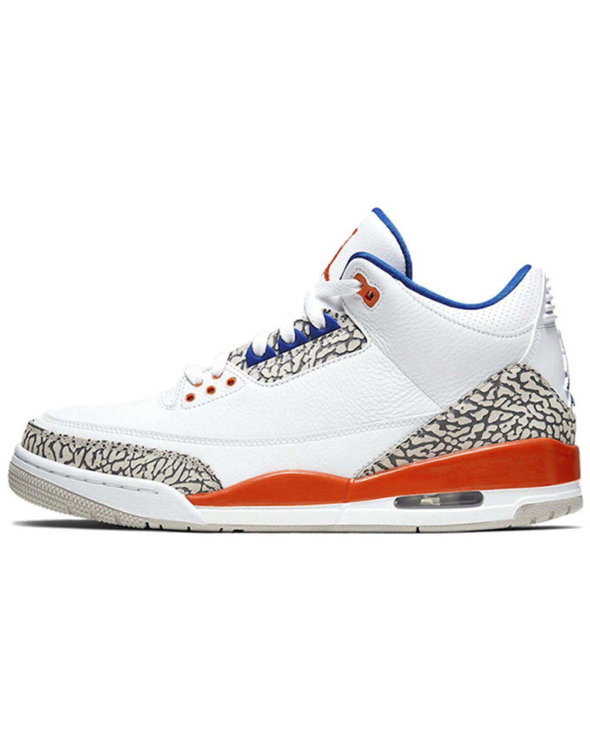 Jordan Air Jordan 3 унисекс кроссовки высокие белые с сине-оранжевыми деталями картинка