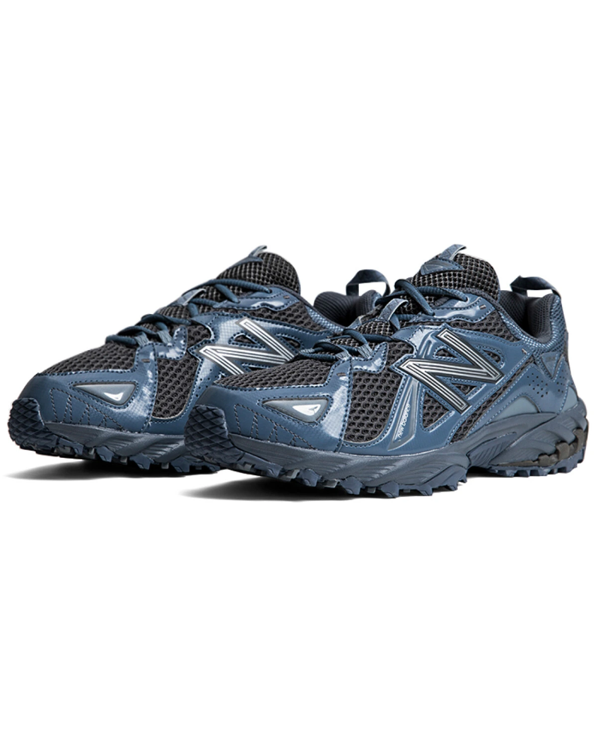 New Balance ML610 унисекс кроссовки сине-чёрные из сетки и ткани картинка