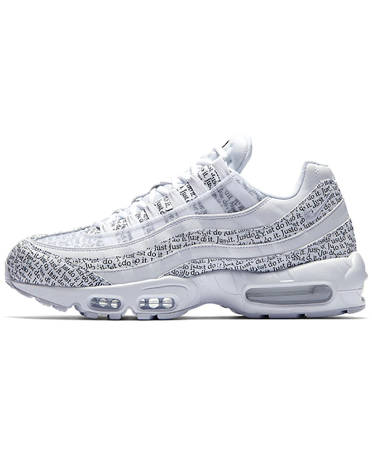 Nike Air Max 95 унисекс кроссовки беговые белые с принтом Just Do It картинка