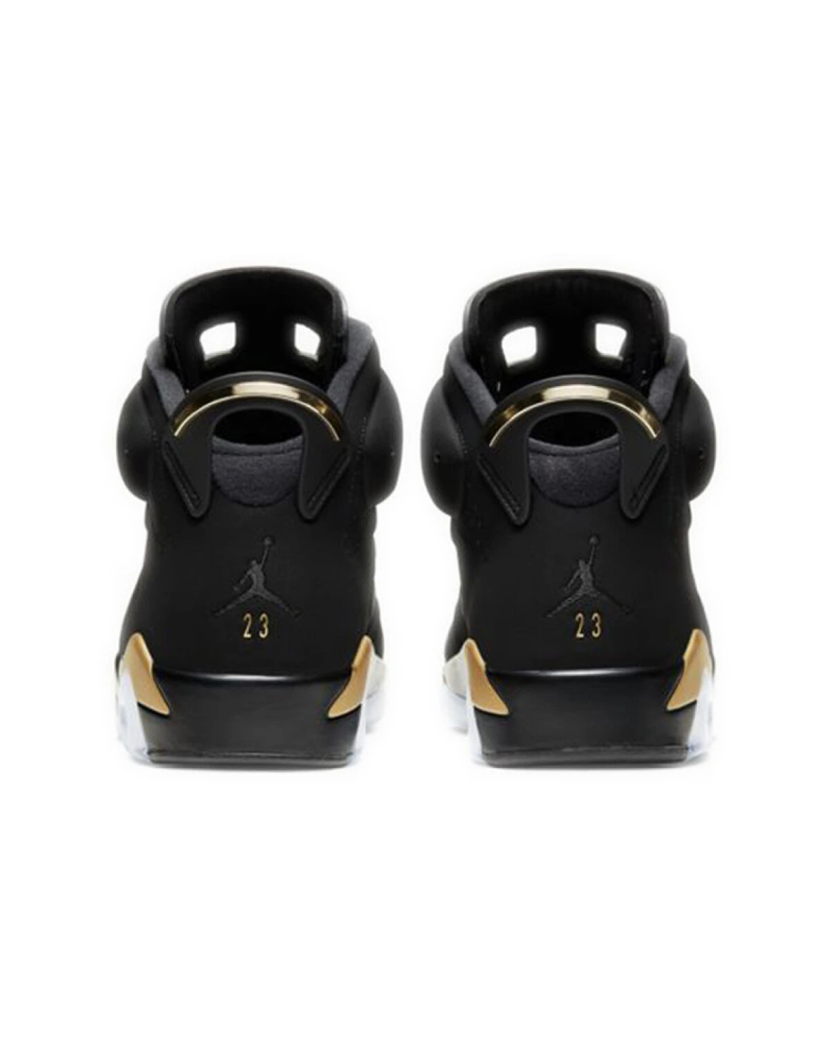 Jordan Air Jordan 6 унисекс кроссовки высокие кожаные чёрные с золотыми деталями картинка