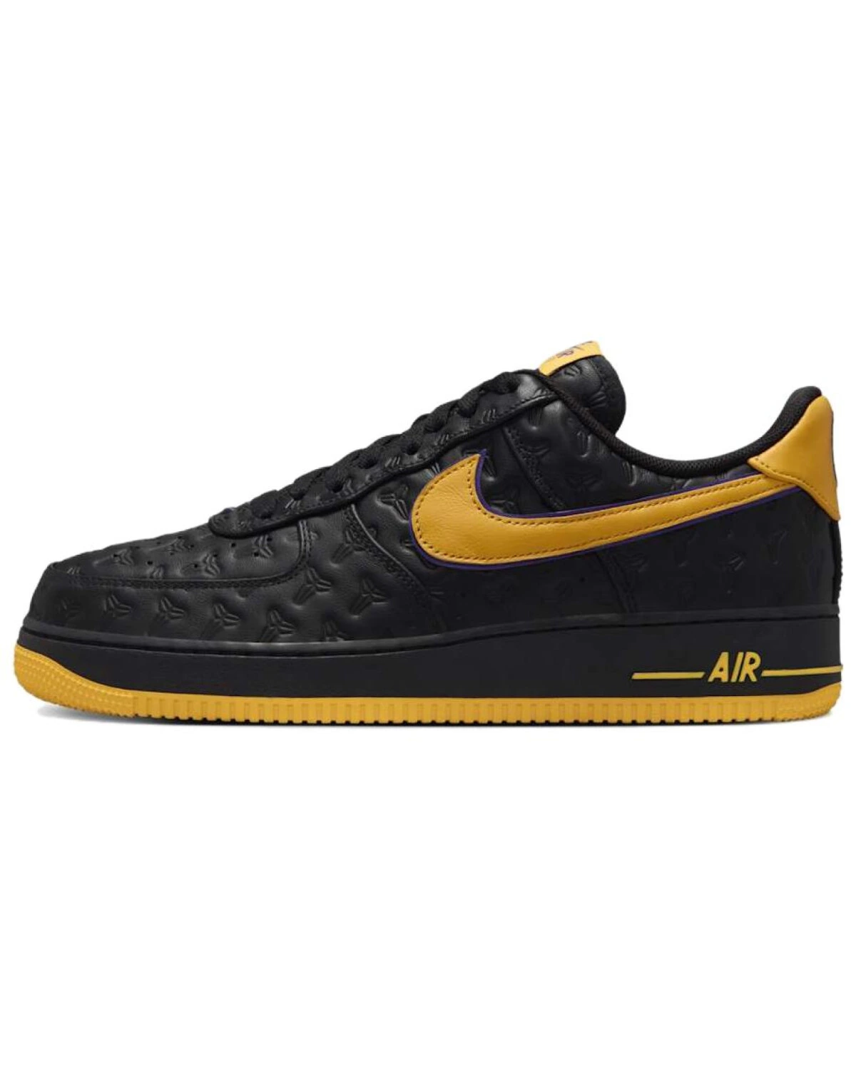 Nike Air Force 1 унисекс кроссовки черно-желтые для скейтбординга картинка