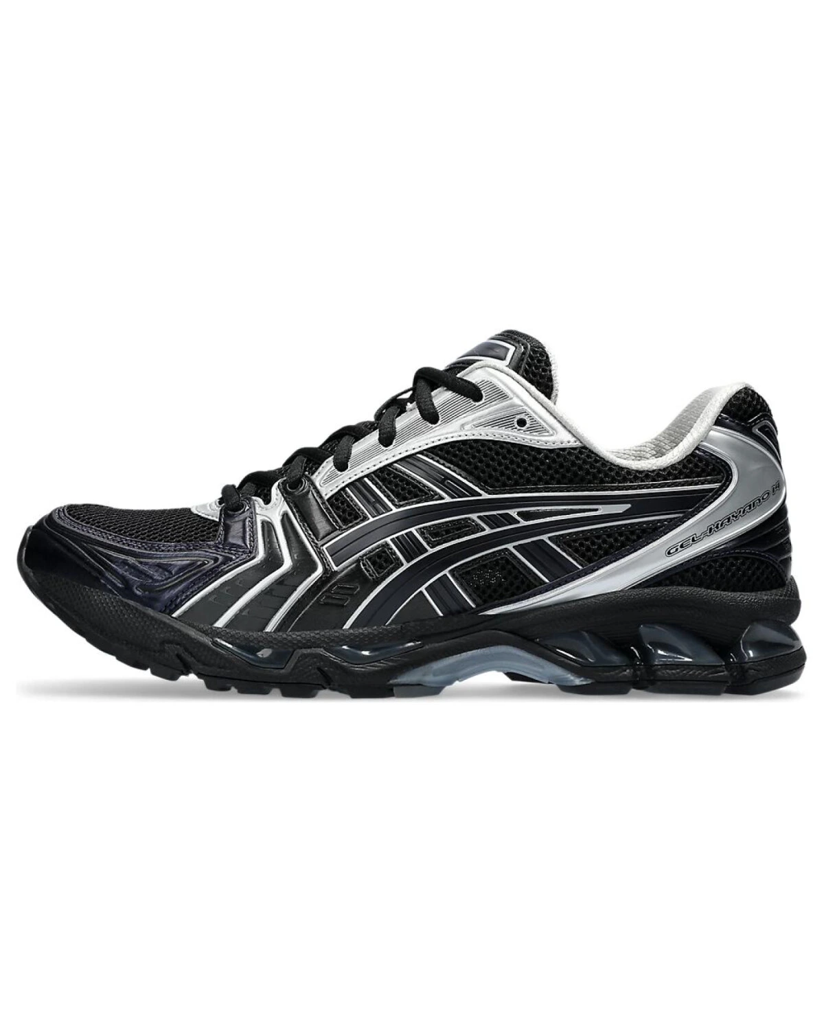 Asics Gel-Kayano 14 unisex спортивные кроссовки сетка и кожа черно-серебристые картинка