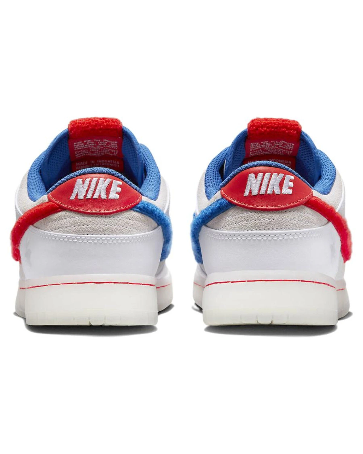 Nike Dunk унисекс кроссовки для скейтбординга белые с красным и синим акцентами картинка