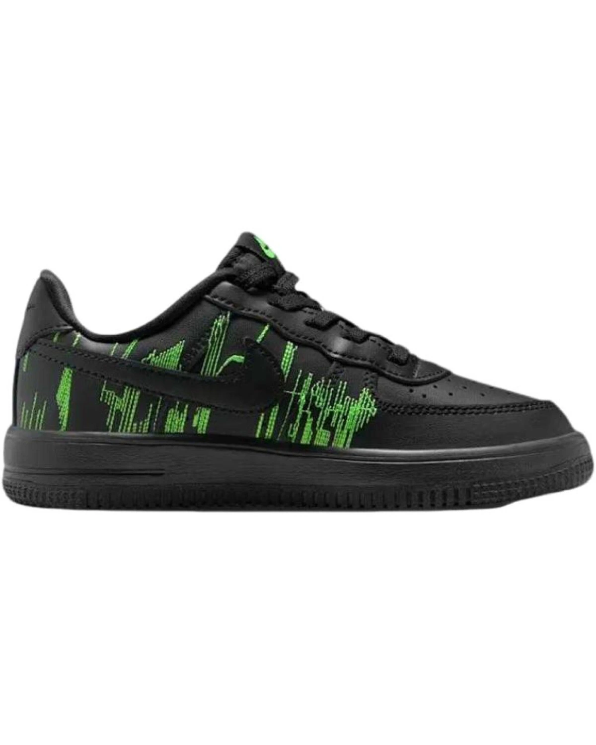 Nike Force 1 детские кроссовки кожаные с зеленым принтом картинка