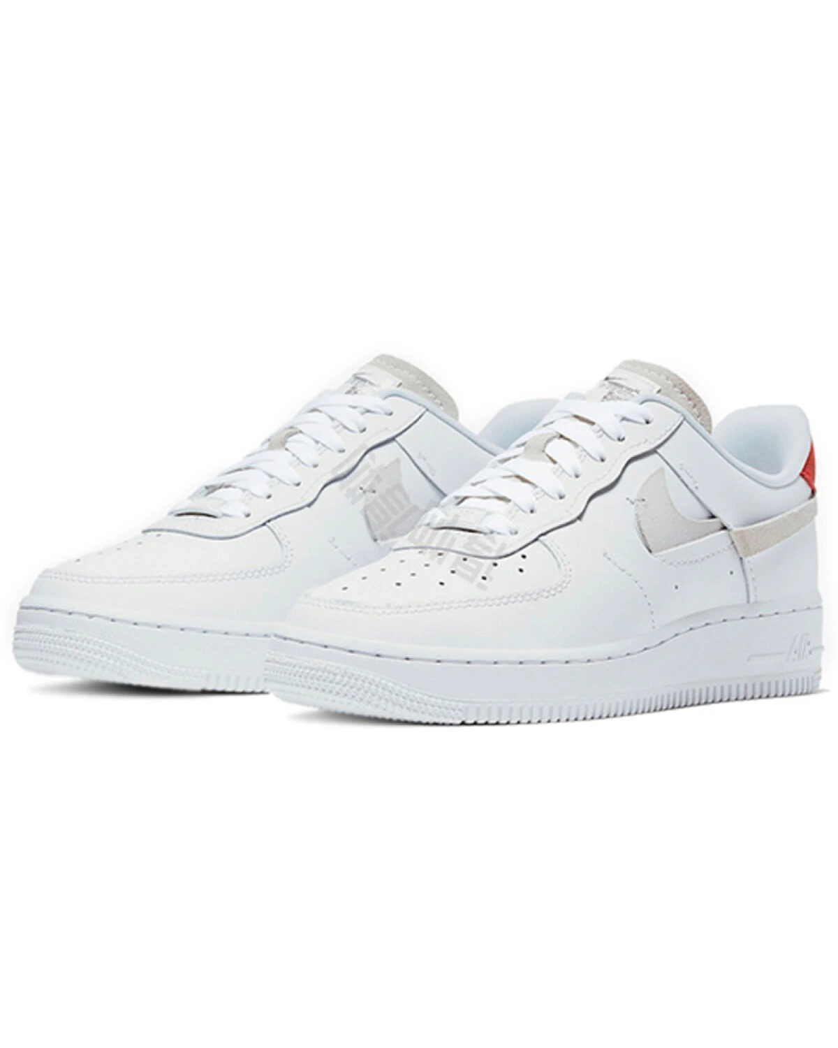 Nike Air Force 1 Inside Out женские повседневные кроссовки белые с красными элементами картинка