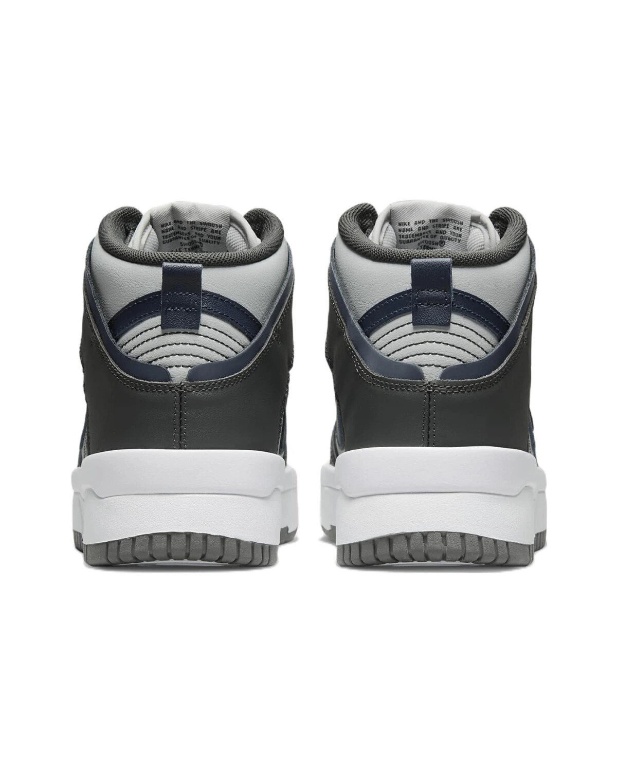 Nike Dunk High Up женские кроссовки кожаные противоскользящие серо-белые картинка