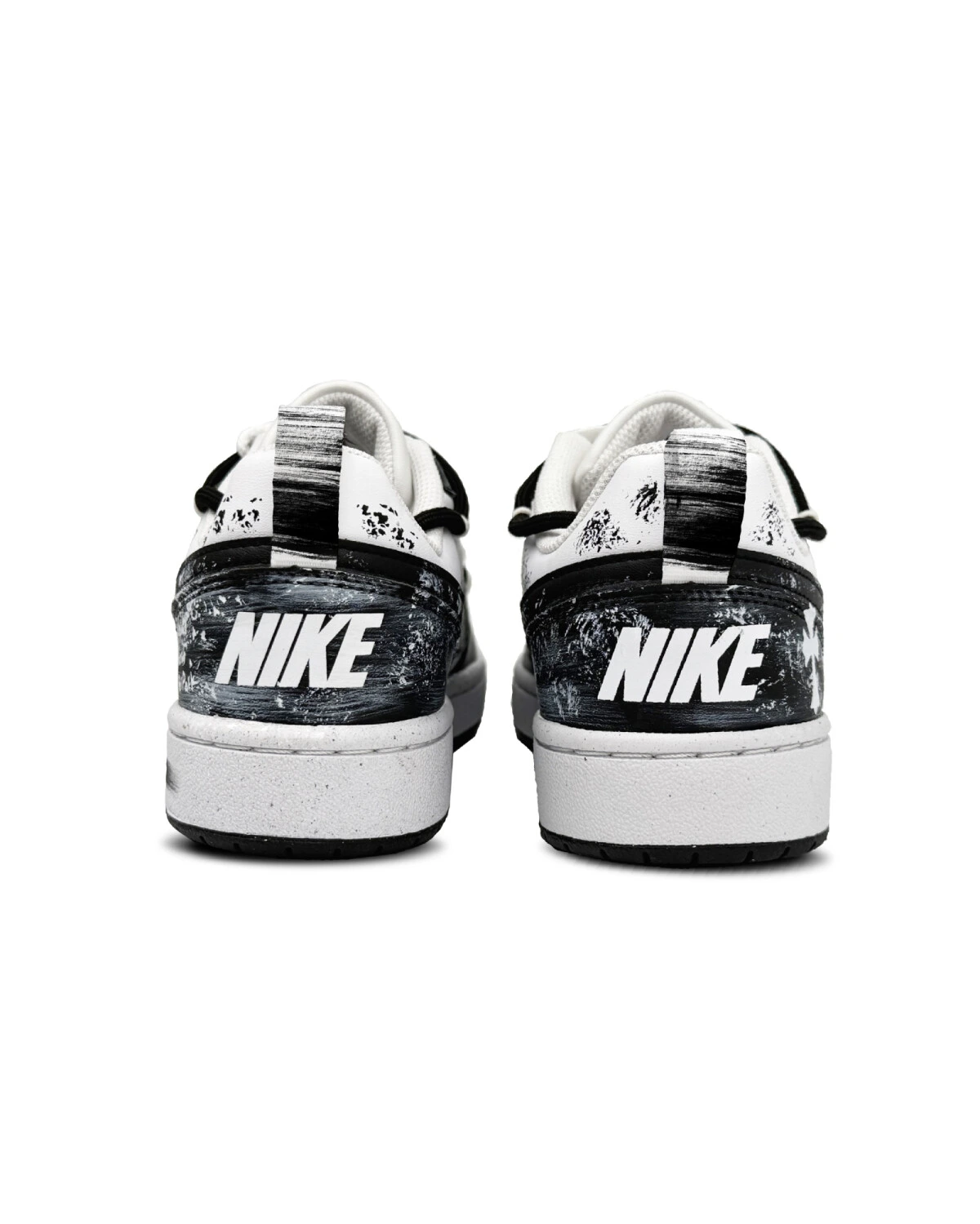 Nike Court Borough детские кеды черно-белые с готическим принтом картинка