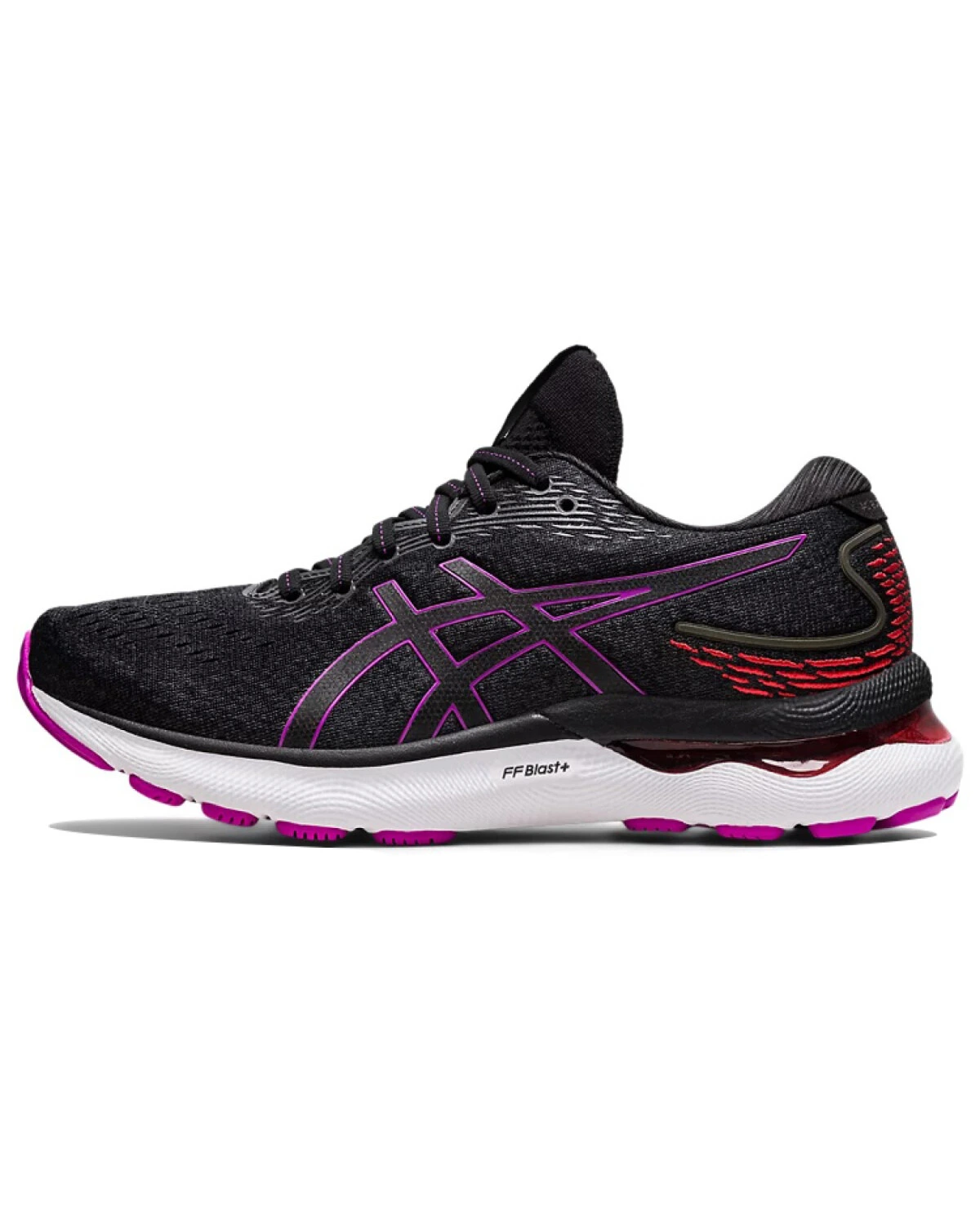 Asics GEL-Nimbus 24 женские кроссовки для бега с амортизацией черно-фиолетовые картинка