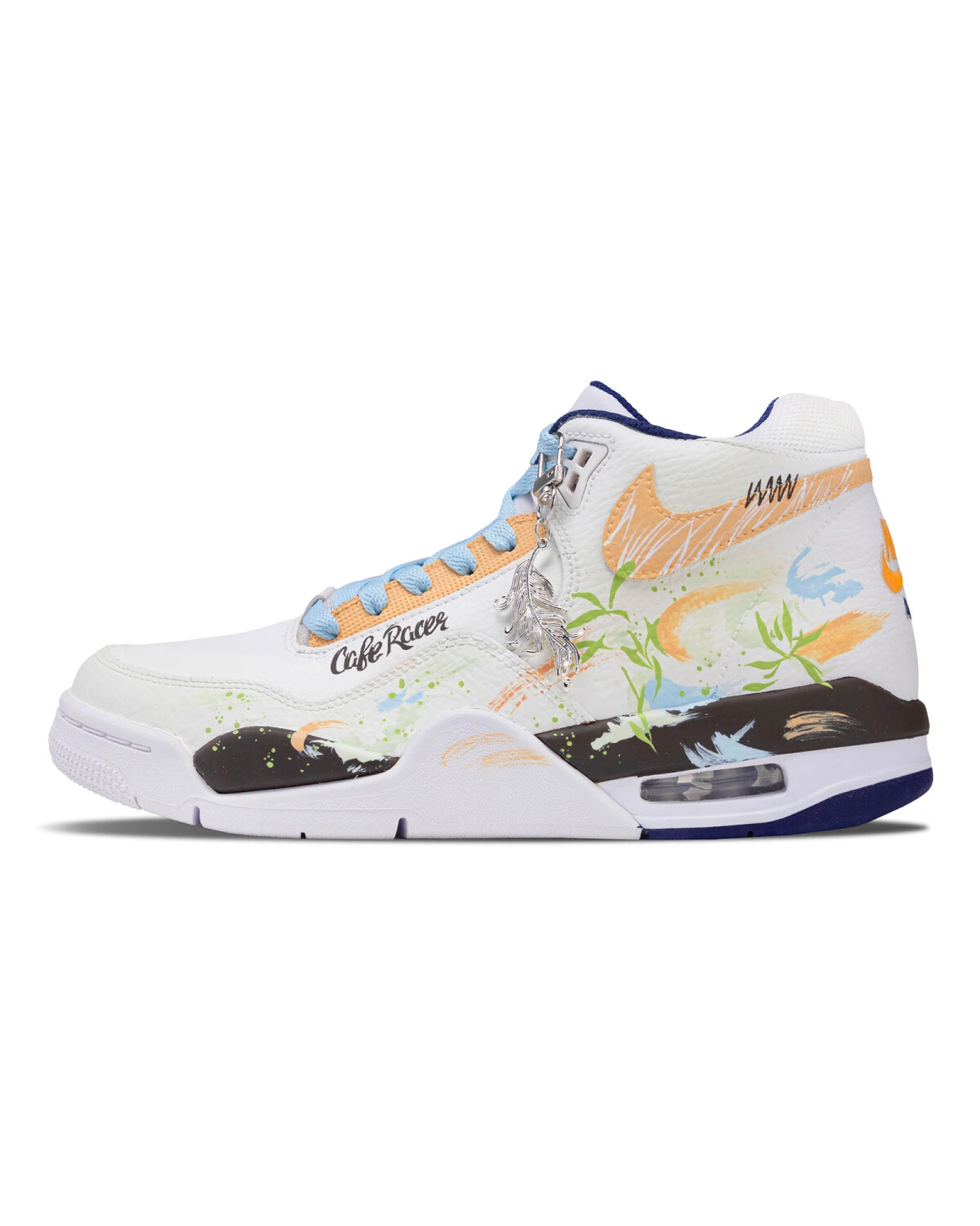 Nike Flight Legacy мужские кроссовки ретро бело-оранжевые картинка