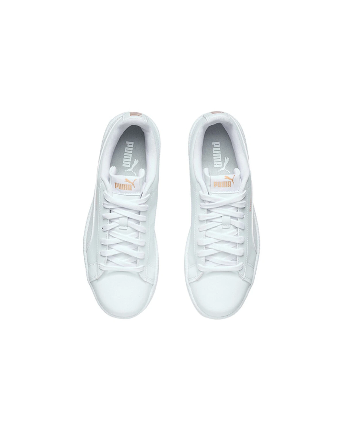 PUMA White Gold Up Унисекс кеды белые с золотыми акцентами картинка