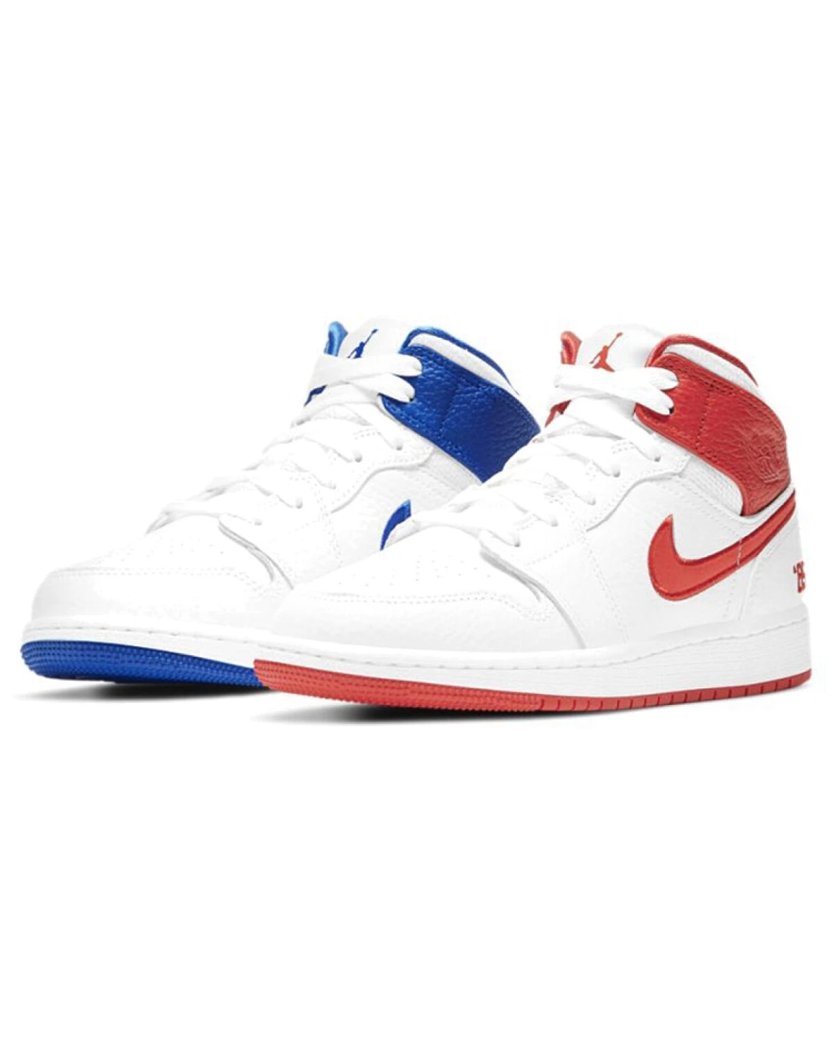 Jordan Air Jordan 1 Mid '85' детские баскетбольные кроссовки бело-красно-синие картинка