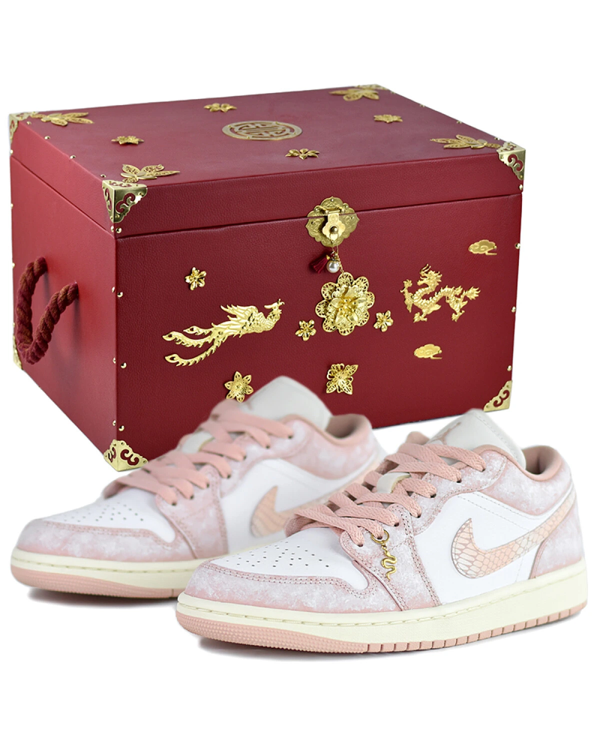 Jordan Air Jordan 1 Snake Year CNY женские кроссовки розовые картинка