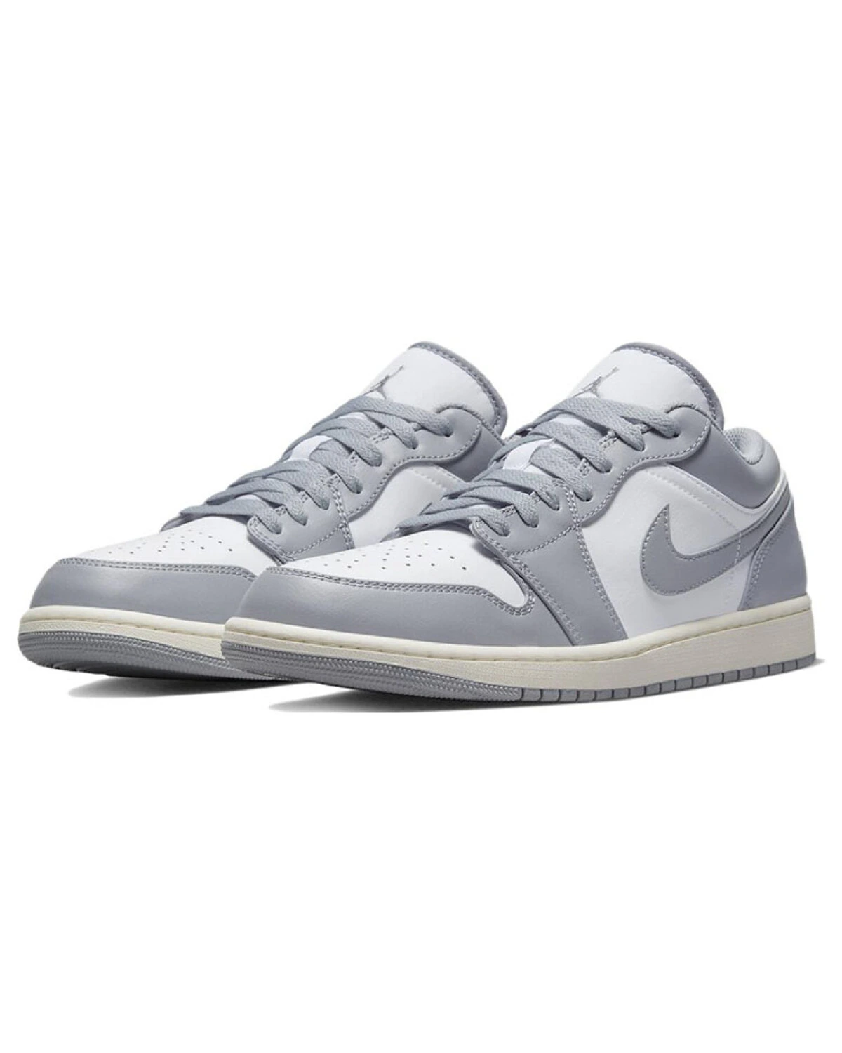 Jordan Air Jordan 1 унисекс кроссовки кожаные бело-серые картинка