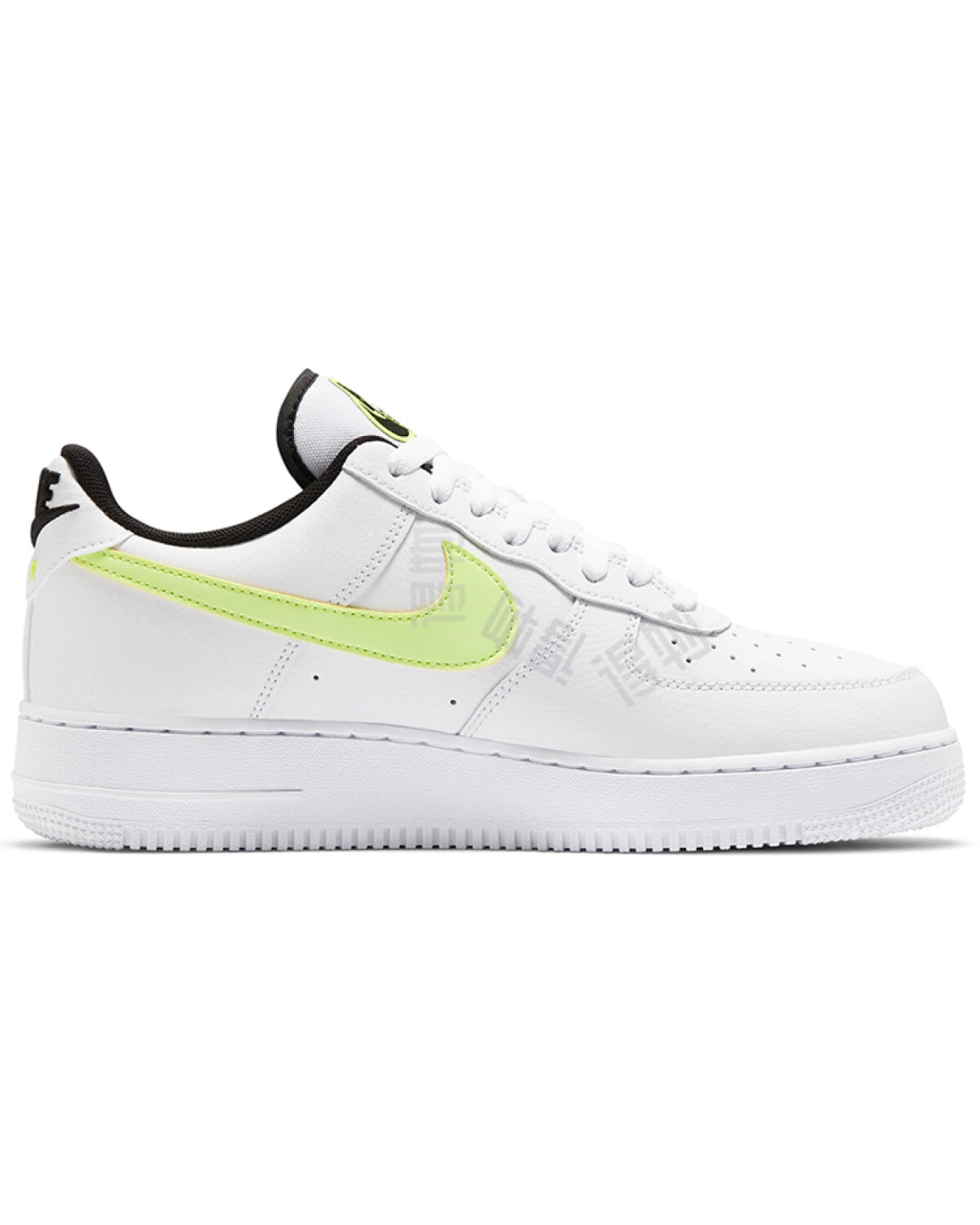 Nike Air Force 1 unisex повседневные кроссовки белые с флуоресцентно-зеленым картинка