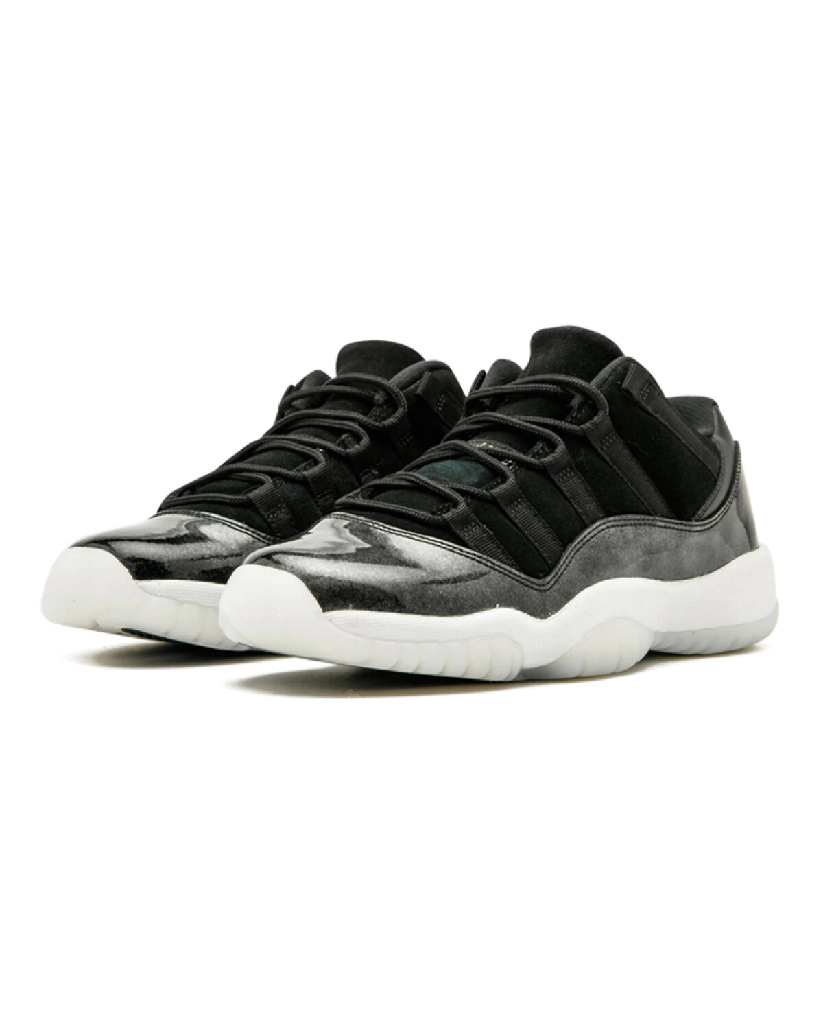 Jordan Air Jordan 11 Low Barons детские кроссовки для баскетбола черные из лаковой кожи картинка