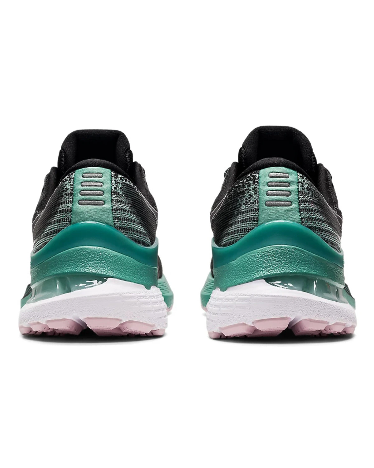 Asics Gel-Kayano 28 женские кроссовки для бега графитово-черные с зеленым картинка