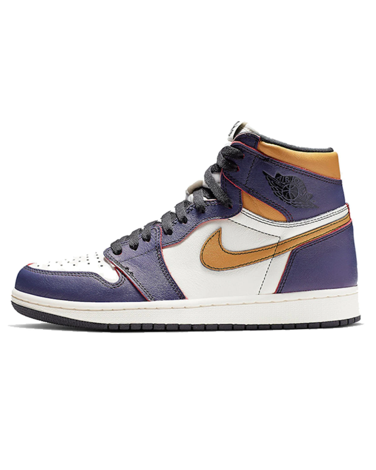 Jordan Air Jordan 1 унисекс кроссовки высокие фиолетово-золотые картинка
