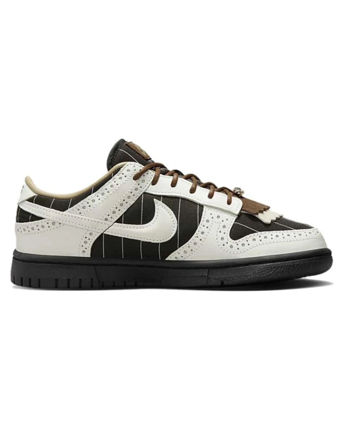 Nike Dunk унисекс кроссовки черно-белые с кожаным верхом и шнуровкой картинка
