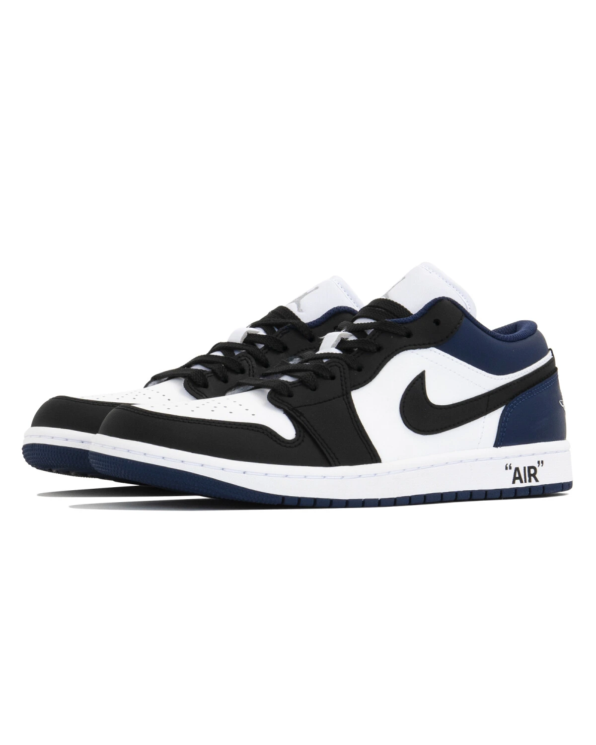 Jordan Air Jordan 1 мужские кроссовки белые с черно-синими акцентами картинка
