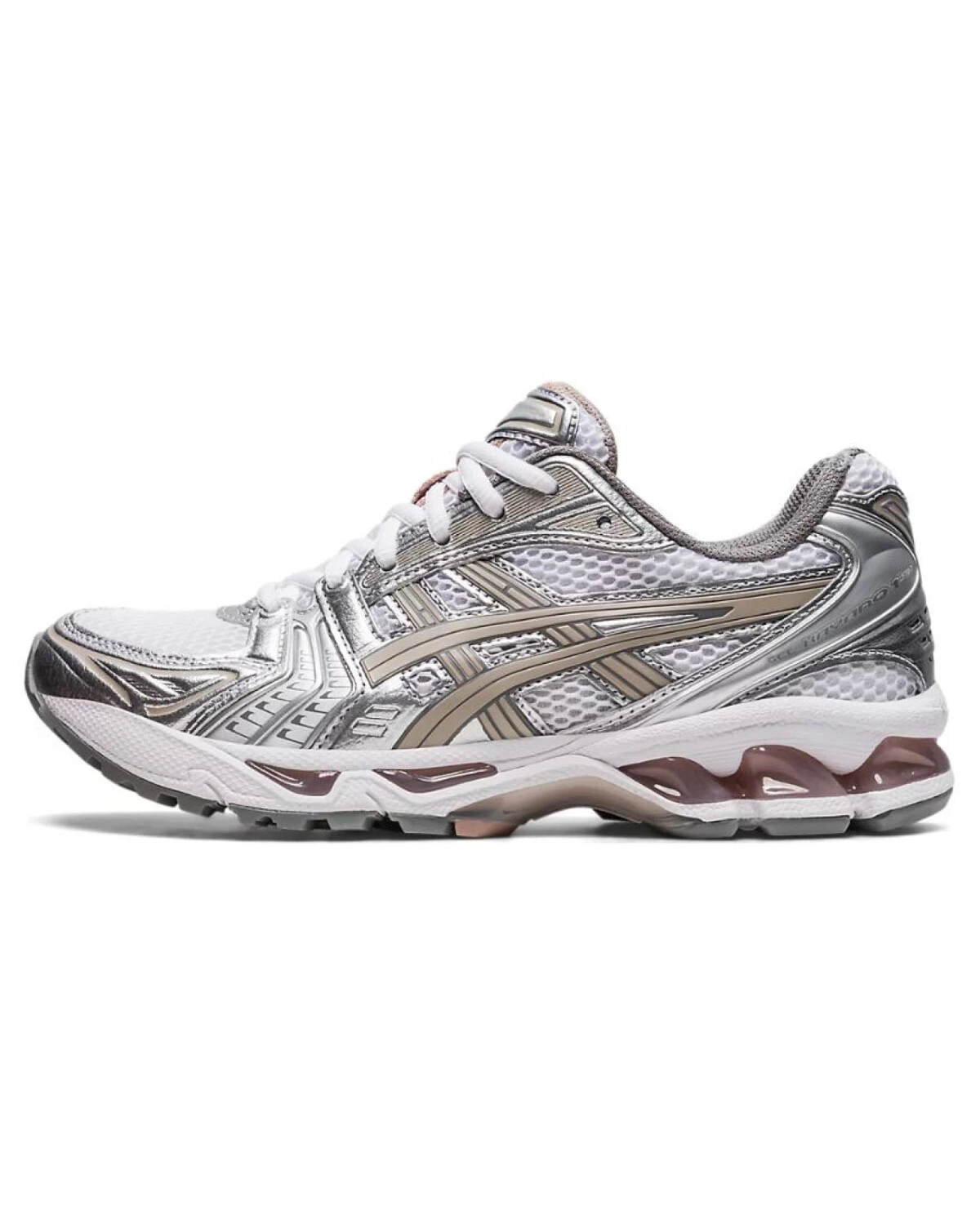 Asics Gel-Kayano 14 женские спортивные кроссовки из ткани и синтетической кожи серо-коричневые картинка