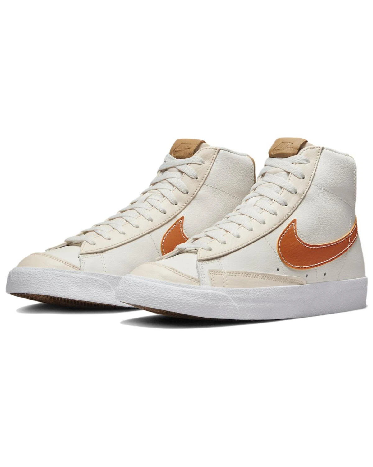 Nike Blazer "Inspected By Swoosh" мужские кроссовки средние бело-оранжевые из искусственной кожи картинка