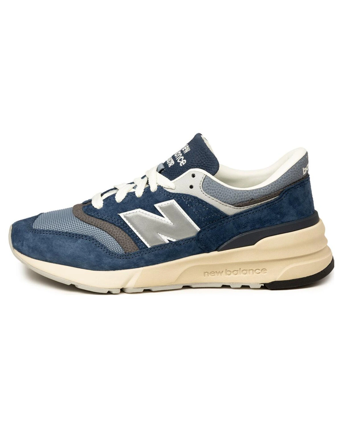 New Balance 997R унисекс кроссовки беговые кожаные сине-серебряные картинка