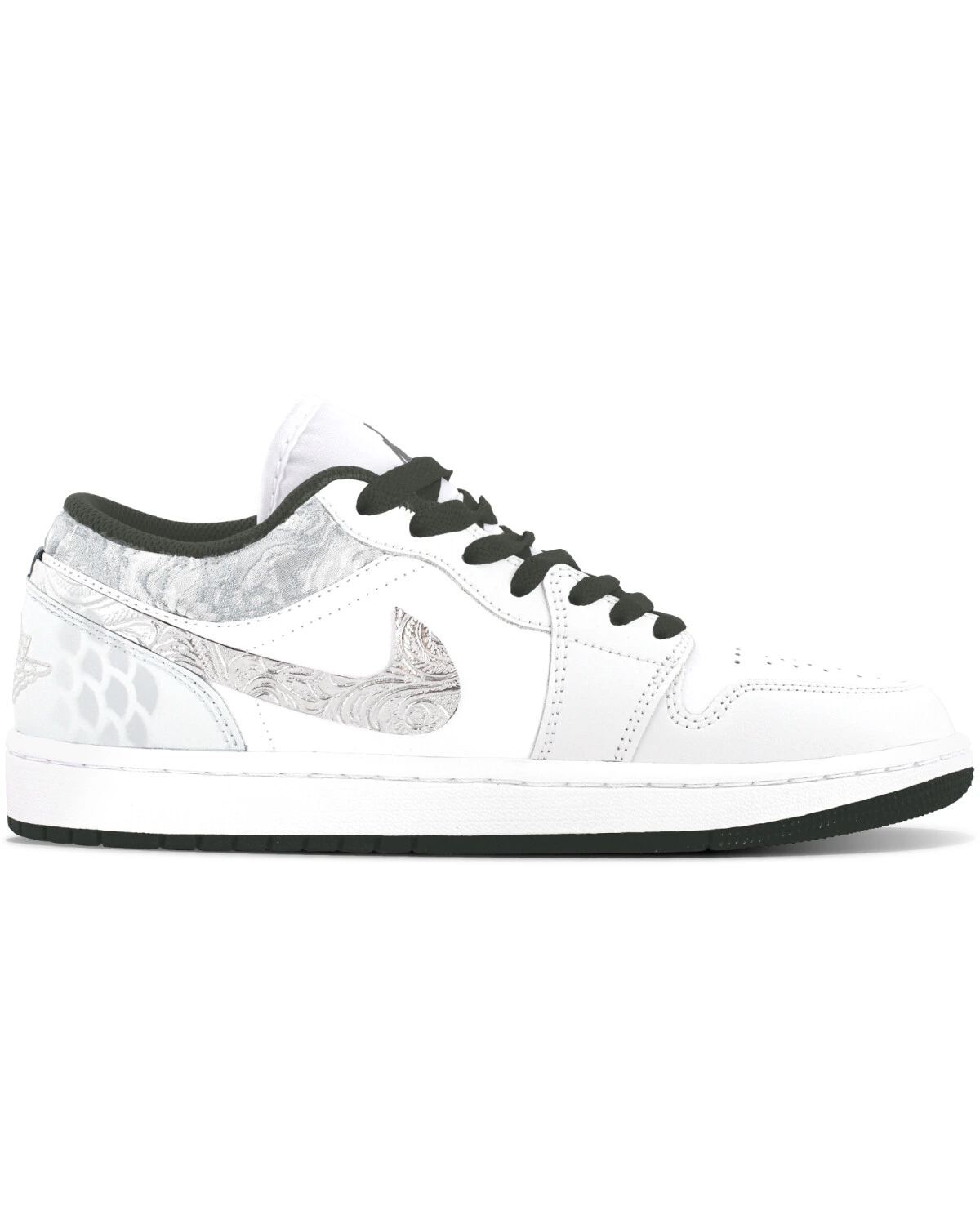 Jordan Air Jordan 1 unisex кроссовки серебристо-серые с вышивкой и амортизацией картинка
