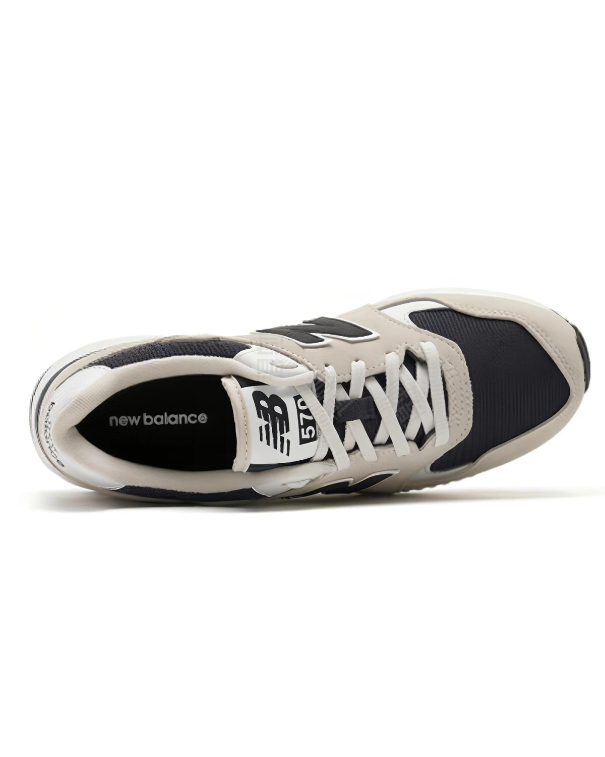New Balance 570 унисекс кроссовки бежевые с черными вставками картинка
