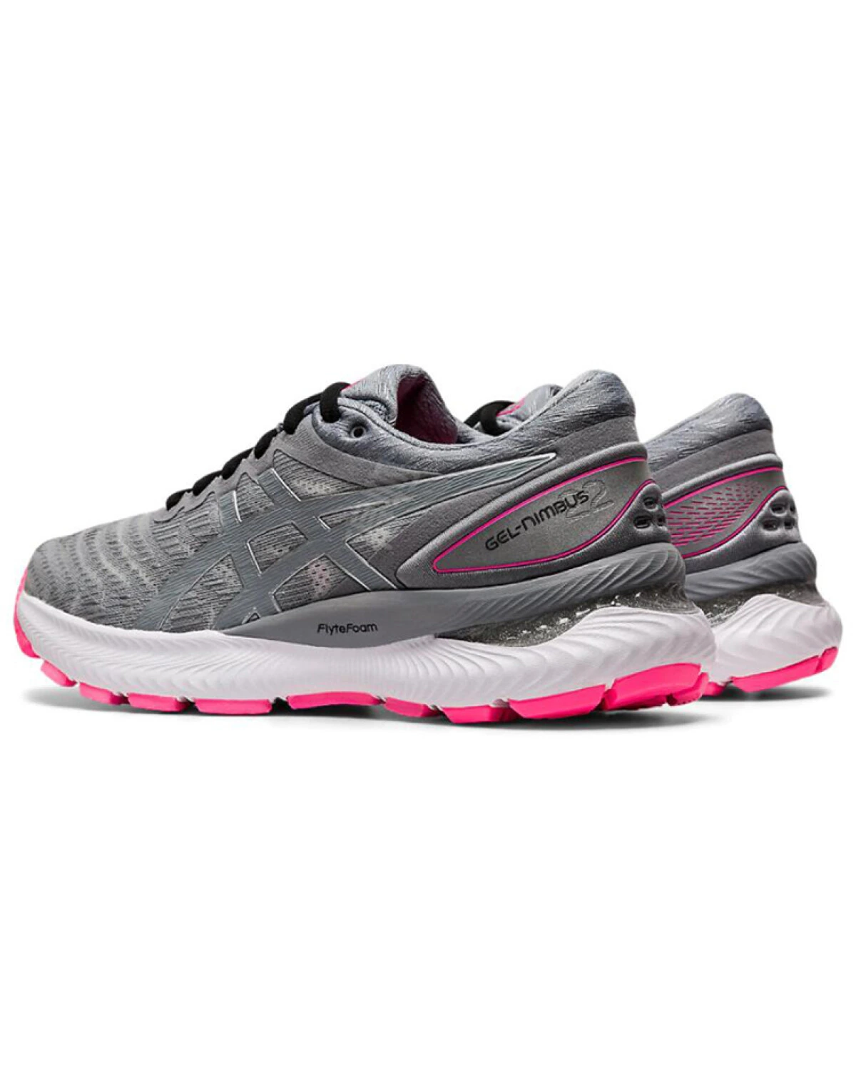 Asics GEL-Nimbus 22 женские кроссовки для бега серо-розово-белые картинка