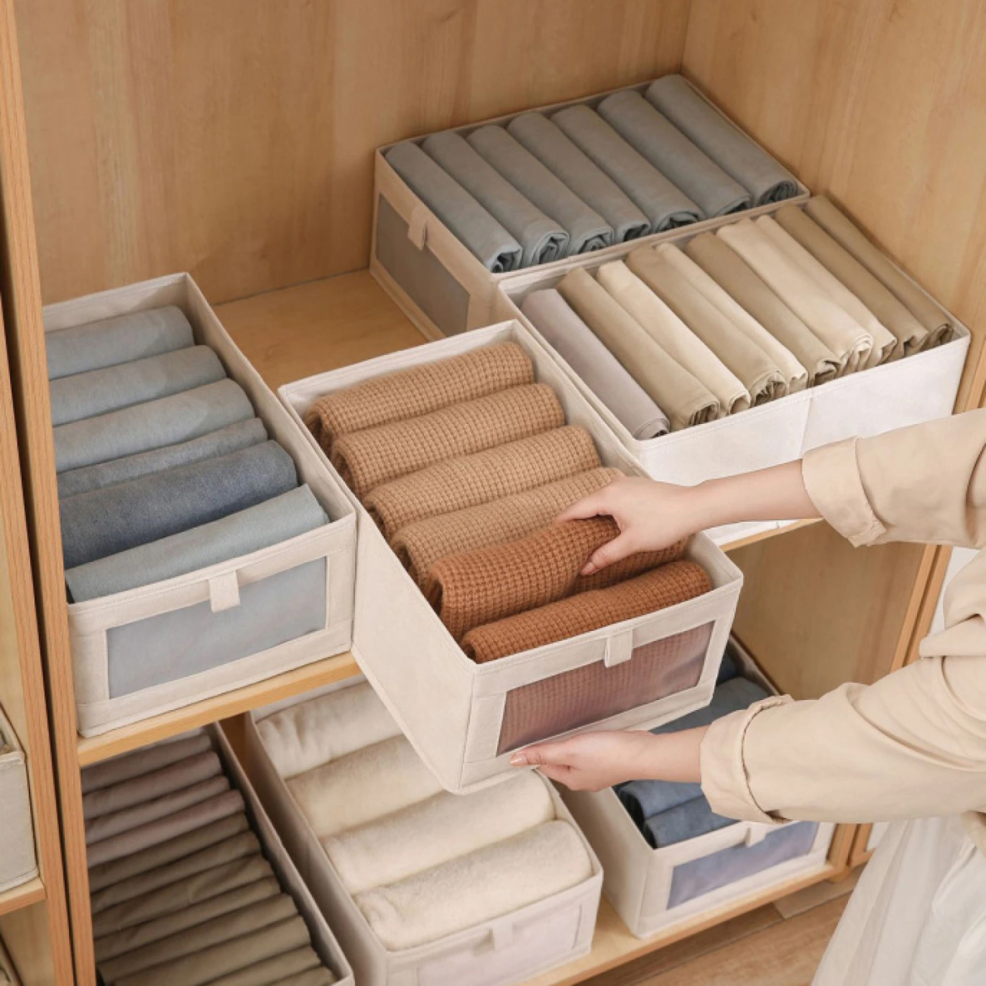 Тканевый ящик для хранения вещей картинка