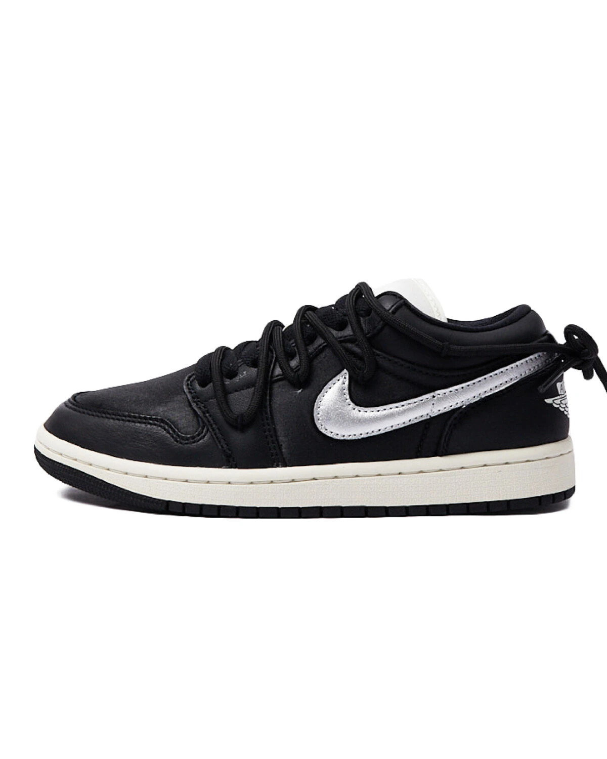 Jordan Air Jordan 1 Low женские кроссовки черно-серебряные с амортизацией и противоскользящей подошвой картинка
