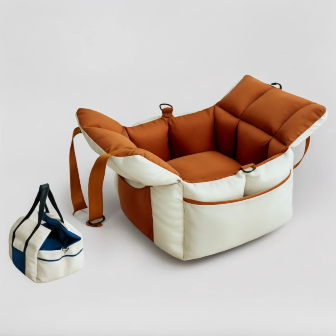 Автокресло для собак и кошек SAMSIPET (Белый/коричневый) картинка