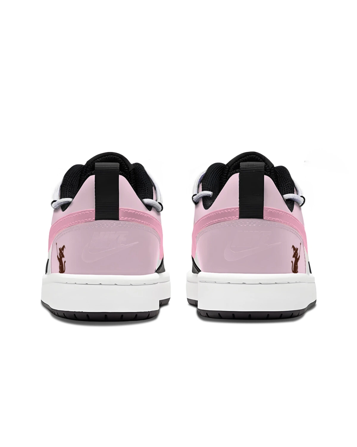 Nike Court Borough детские кроссовки кожаные черно-розовые картинка