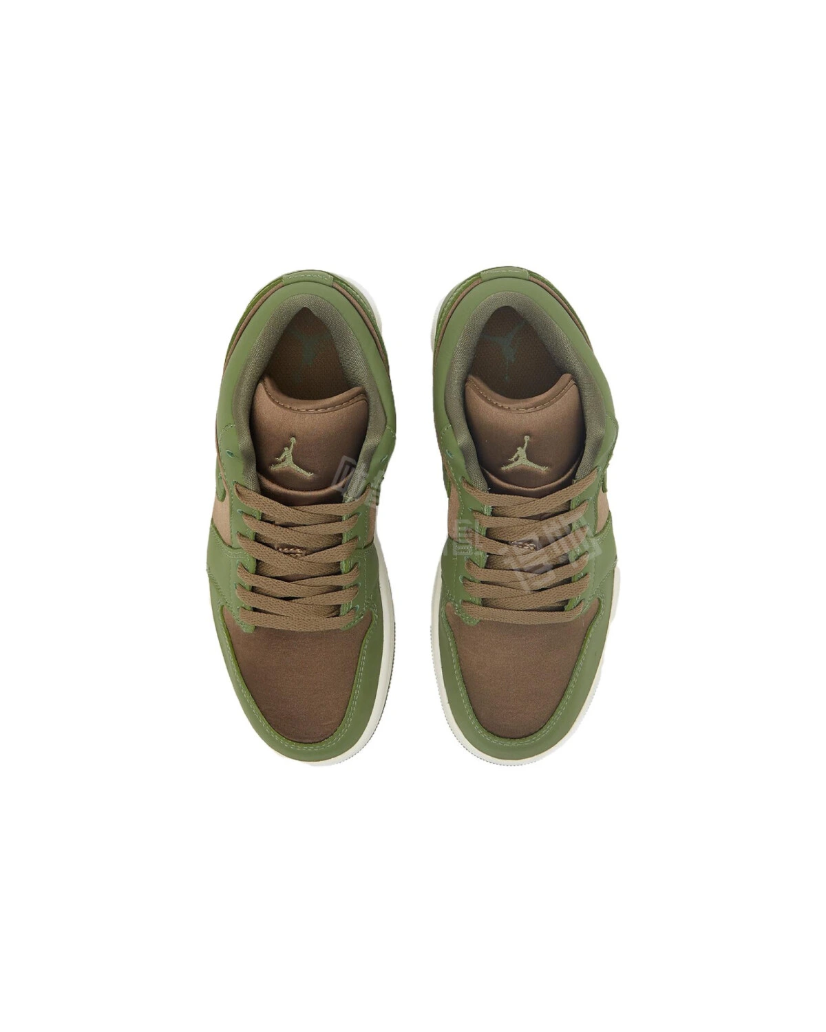 Jordan Air Jordan 1 женские кроссовки из ткани зелёно-коричневые картинка