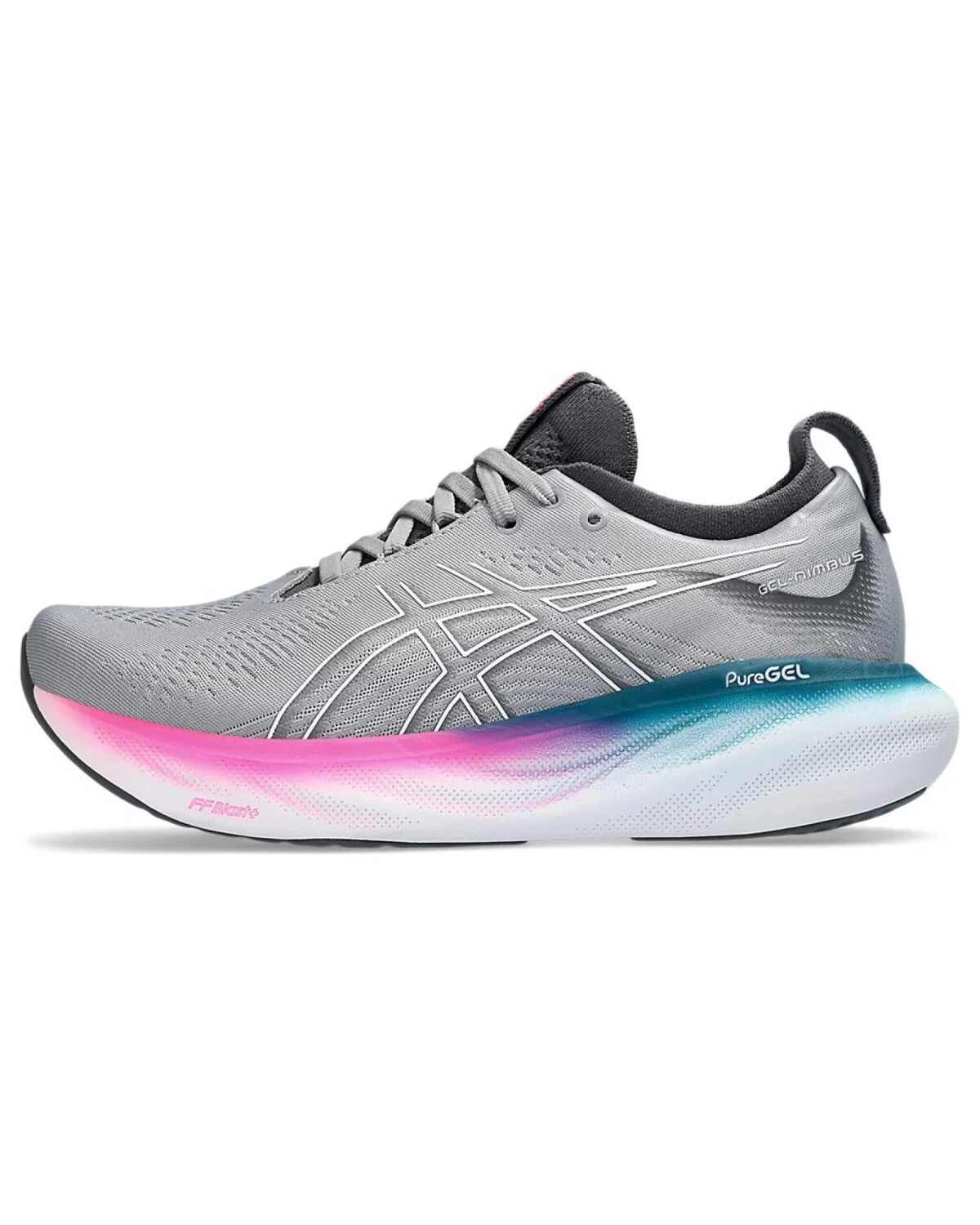 Asics GEL-Nimbus 25 женские кроссовки для бега серо-голубые картинка